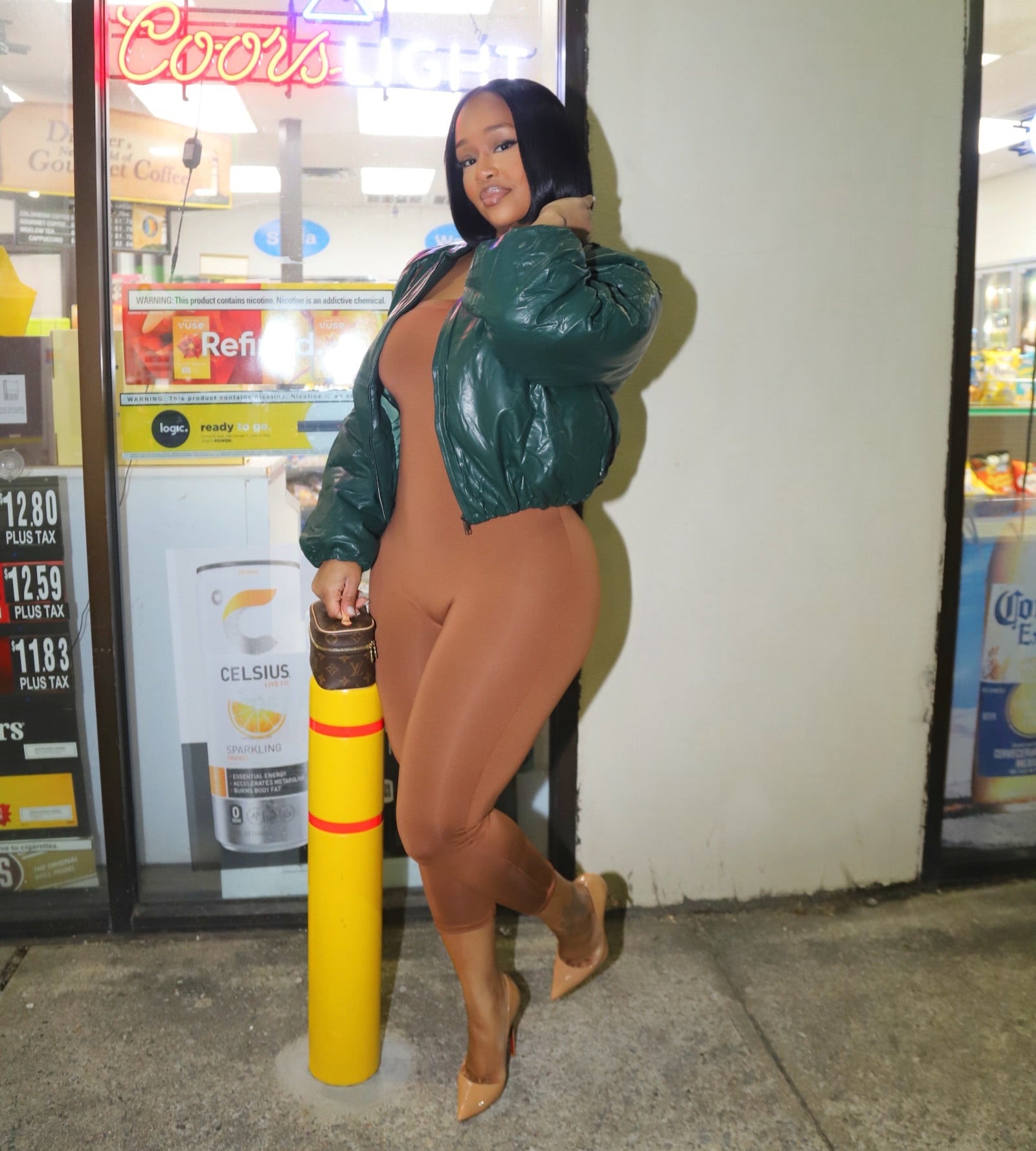 Green Faux Leather Jacket