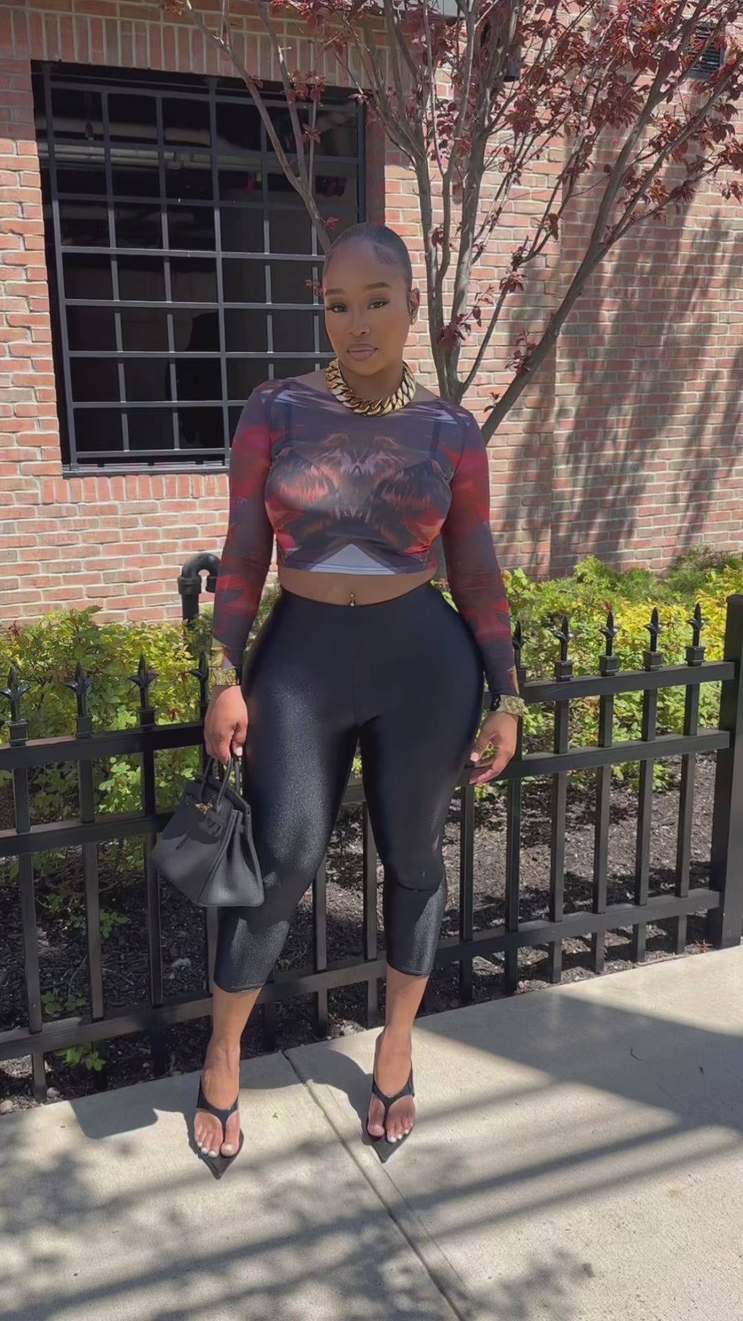 Black Wild Jungle Mesh Top